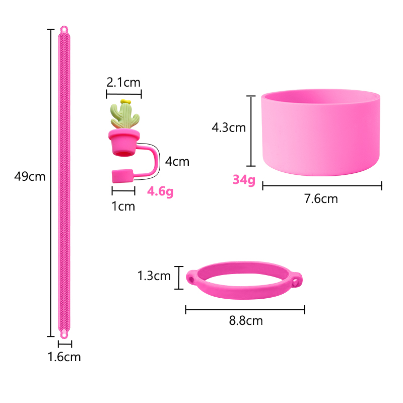 30oz 40oz Tumbler with Handle Anti-scratch Silicone Cup Sleeve and Anti-slip Water Bottle Handle Strap