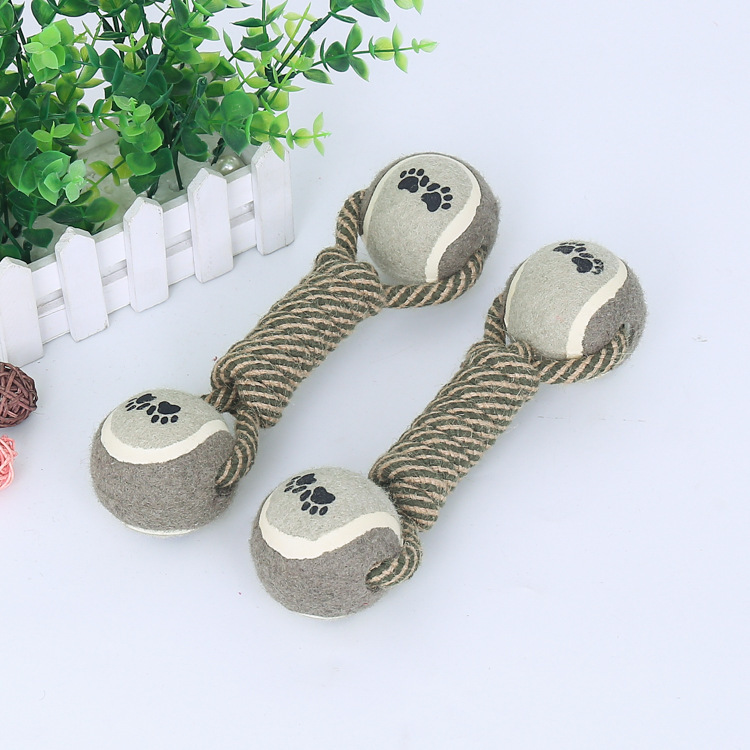 Dog Rope Toy Medium And Larg Toy Dumbbells Tennis Ball Cotton Rope Dog Chew Toy