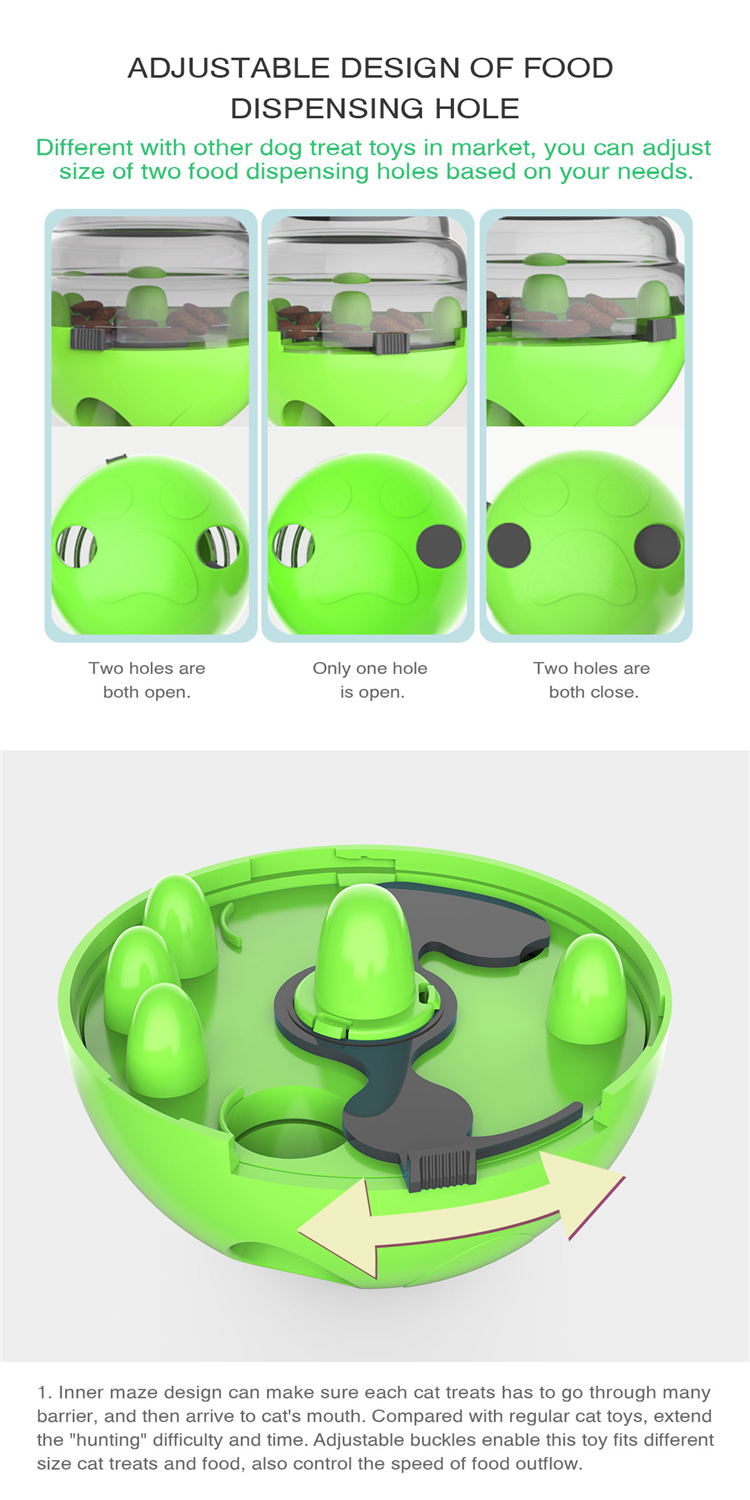 Slow feeder tumbler interactive plaything with cat stick cat turntable leaking food teasing ball cat pet toy