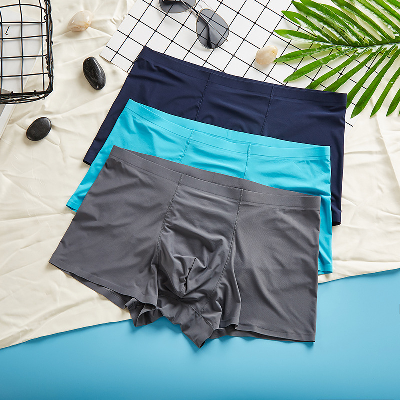 Sustainable Mens Boxer Briefs Disposable Trunks Mens Ice Silk Seamless Underwear