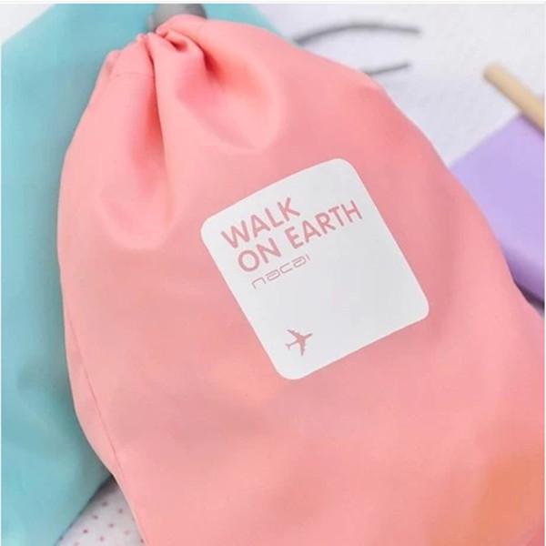 promotional eco friendly beauty waterproof fabric polyester drawstring bags