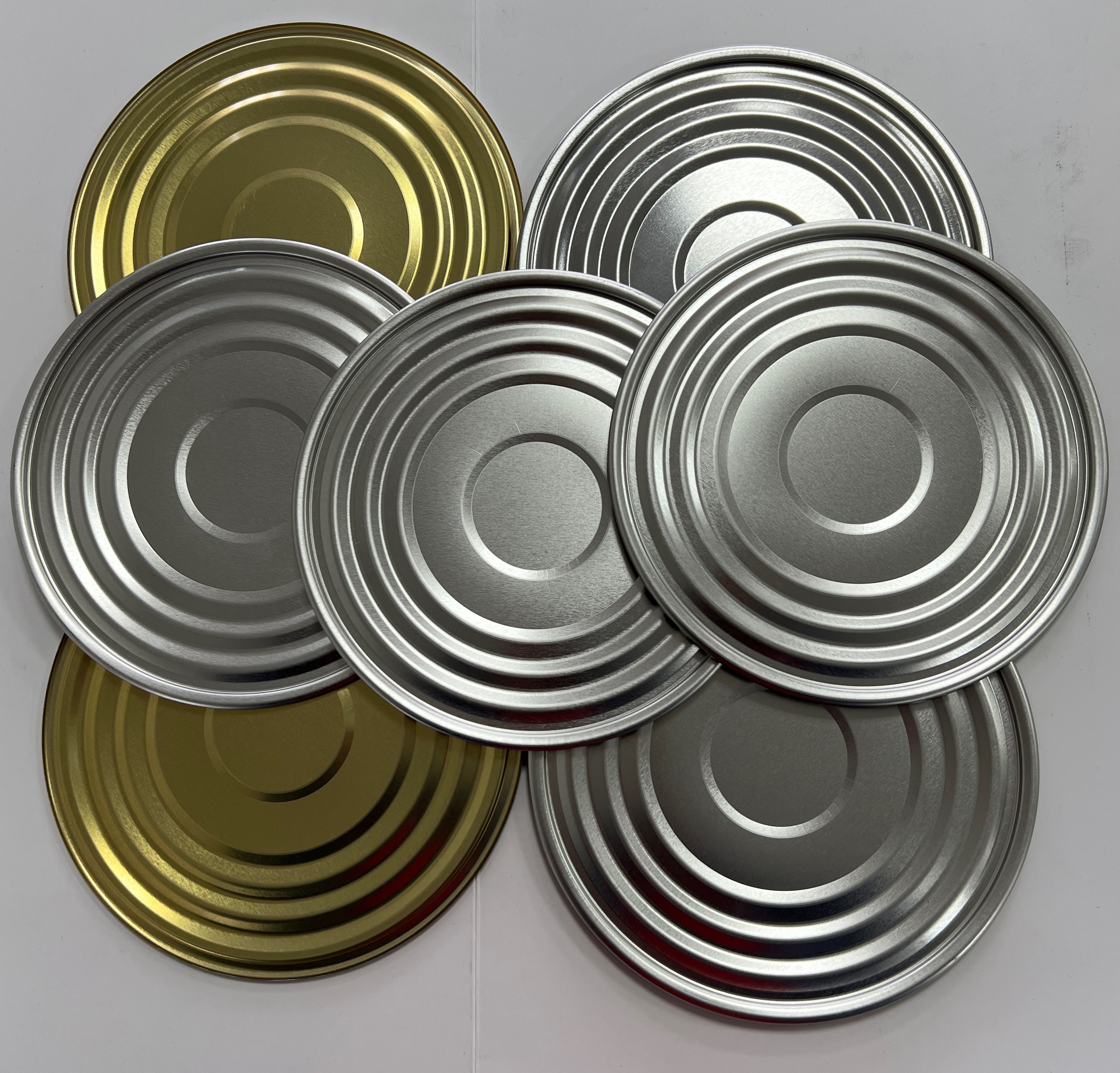 Food Packing Tinplate Tin Can Lids 153mm Diameter 603D Bottom End Golden Lacquer BPANI