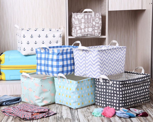 Storage Bins Organizer, Set of 3 Foldable Collapsible Large Cube Fabric Canvas Storage Baskets,Canvas Round Storage Bask
