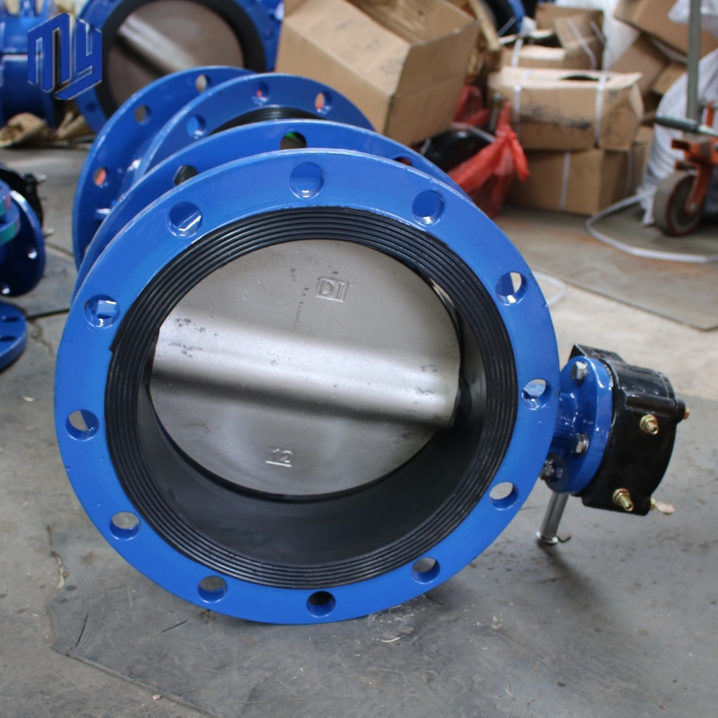 OEM Supported Pneumatic Ductile Iron Flange Soft Seal Butterfly Valve for Gas Media