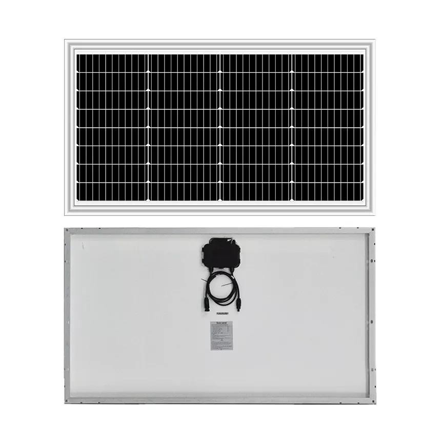 60W 65w Mono Black White Backsheet Glass Solar Panel Pv Module Thin Extreme Temperature 20v Vmp For 12v Battery Cell