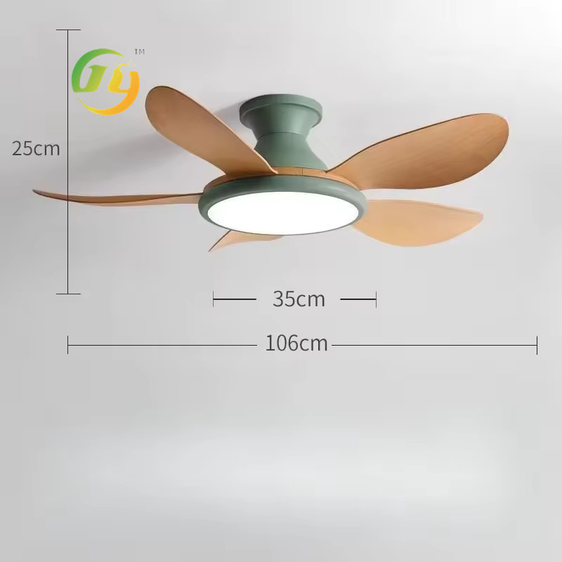 SENKAI Nordic and American Retro Ceiling Fan Lights Fandelier LED with Remote for Home Use