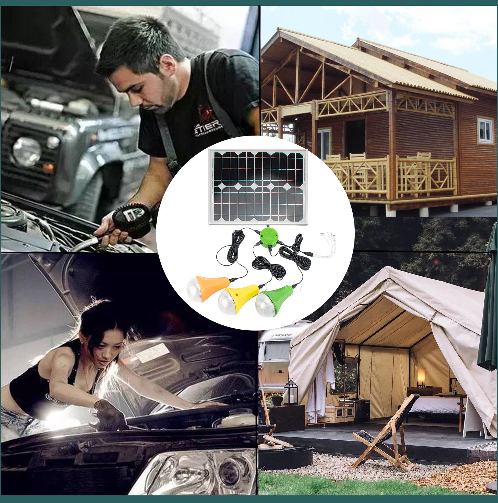 Reliable LED Solar Light Kits With 5200MAH Lithium Battery