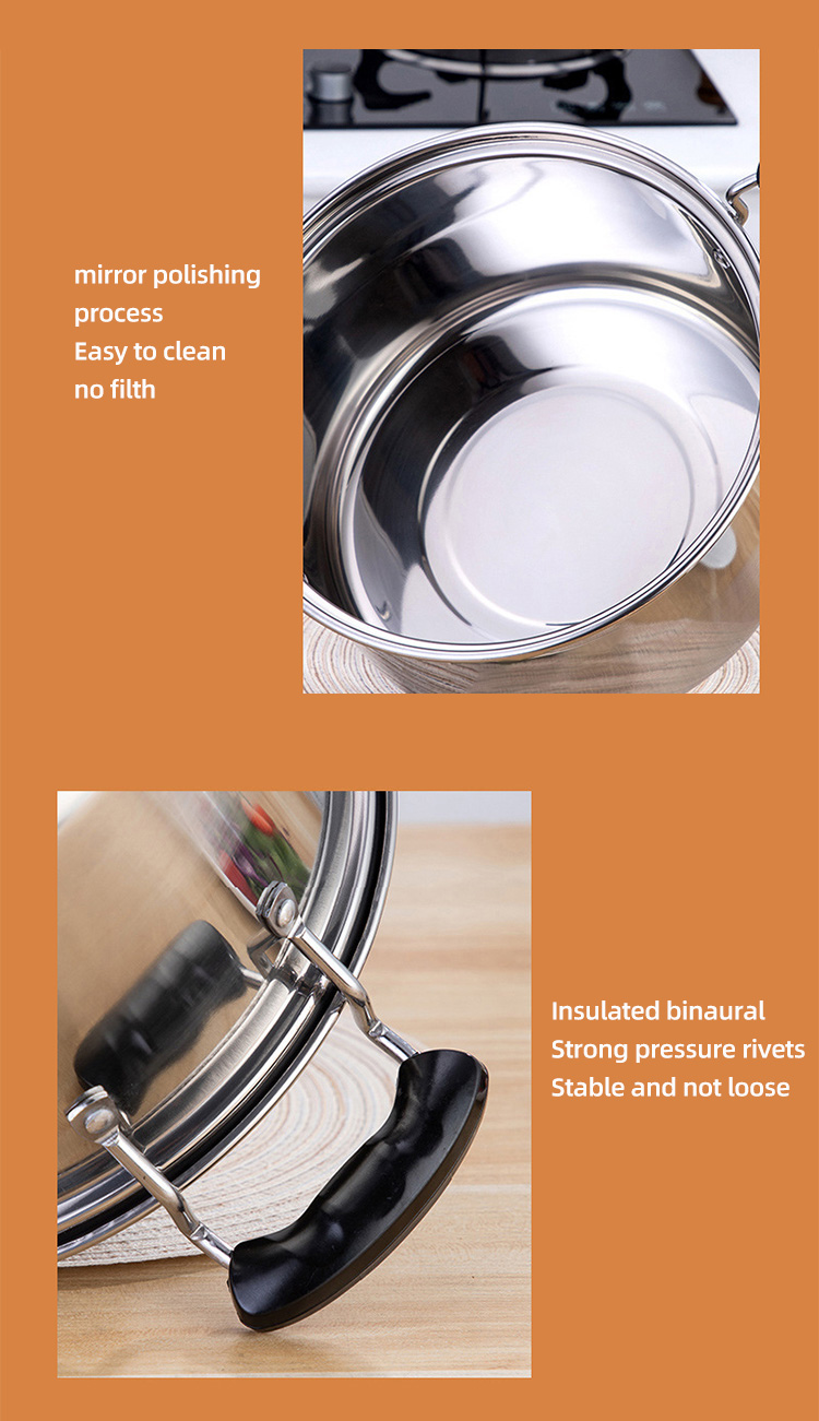 Best Sale Cooking Soup Pot Kitchen Stainless Steel Soup & Stock Pot With Visual Pot Lid