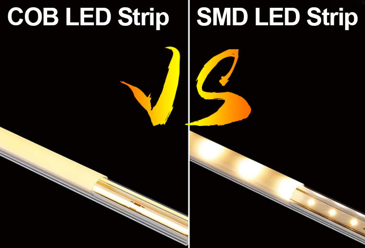 High Density COB LED Strips Lights Dot Free Flexible Cuttable Connectable 12V Indoor