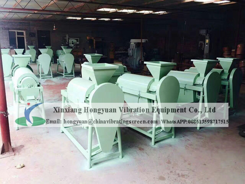 Single-shaft bean buffing machine for bean grain seed processing