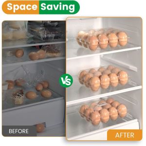 Count Plastic Egg Cartons, With 60PCS Date Labels, Bulk Cheap Clear Reusable Egg