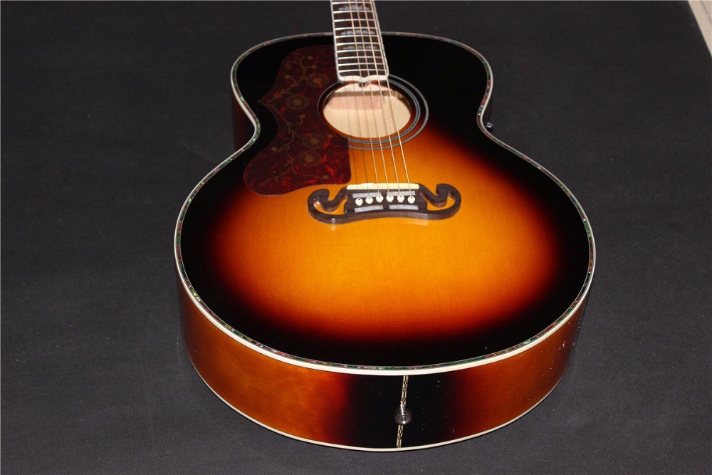 Lefty guitar jumbo wholesale guitar promotion electric acoustic guitar lefty sunburst Acoustic guitar