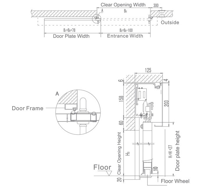Embedded Type Automatic Sliding Door Medical Airtight With Face Recognition