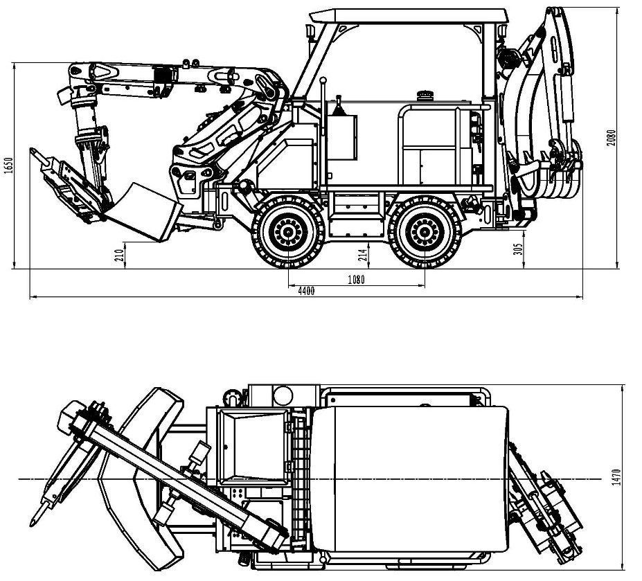 Underground Mining Scaler Diesel Power Tunnel Loose Rock Scaler Scaling Rig