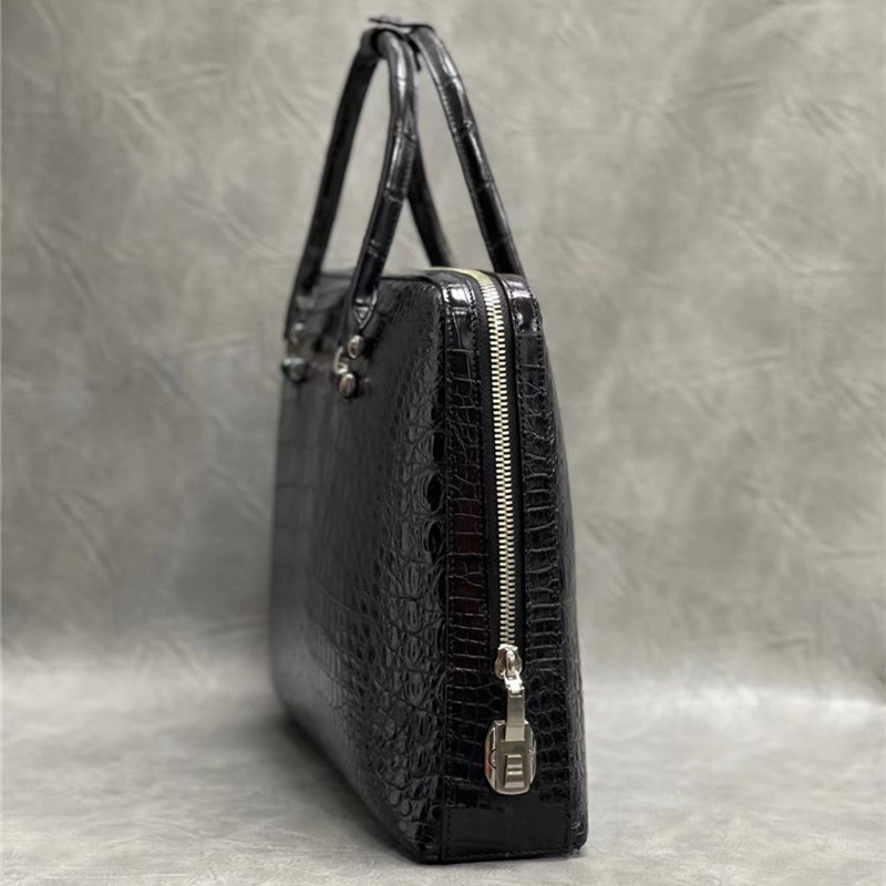 Exotic Real True Alligator Belly Skin Office Men's Briefcase Bag Authentic Genuine Crocodile Leather Male Large Handbag