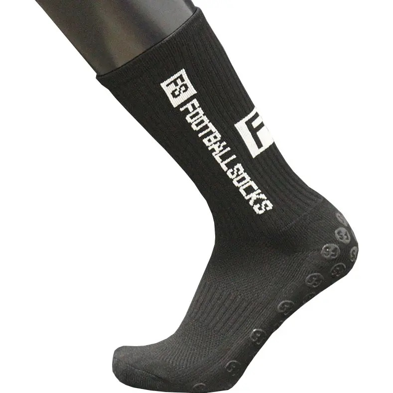Youth Football Socks with Non-Slip Grip and Customized Logo in Woven Polyester Fibre