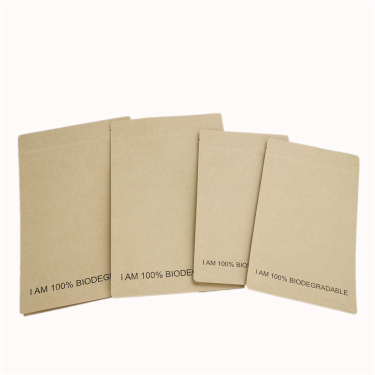 Flat Bottom Pouch Biodegradable Customized Paper Bags