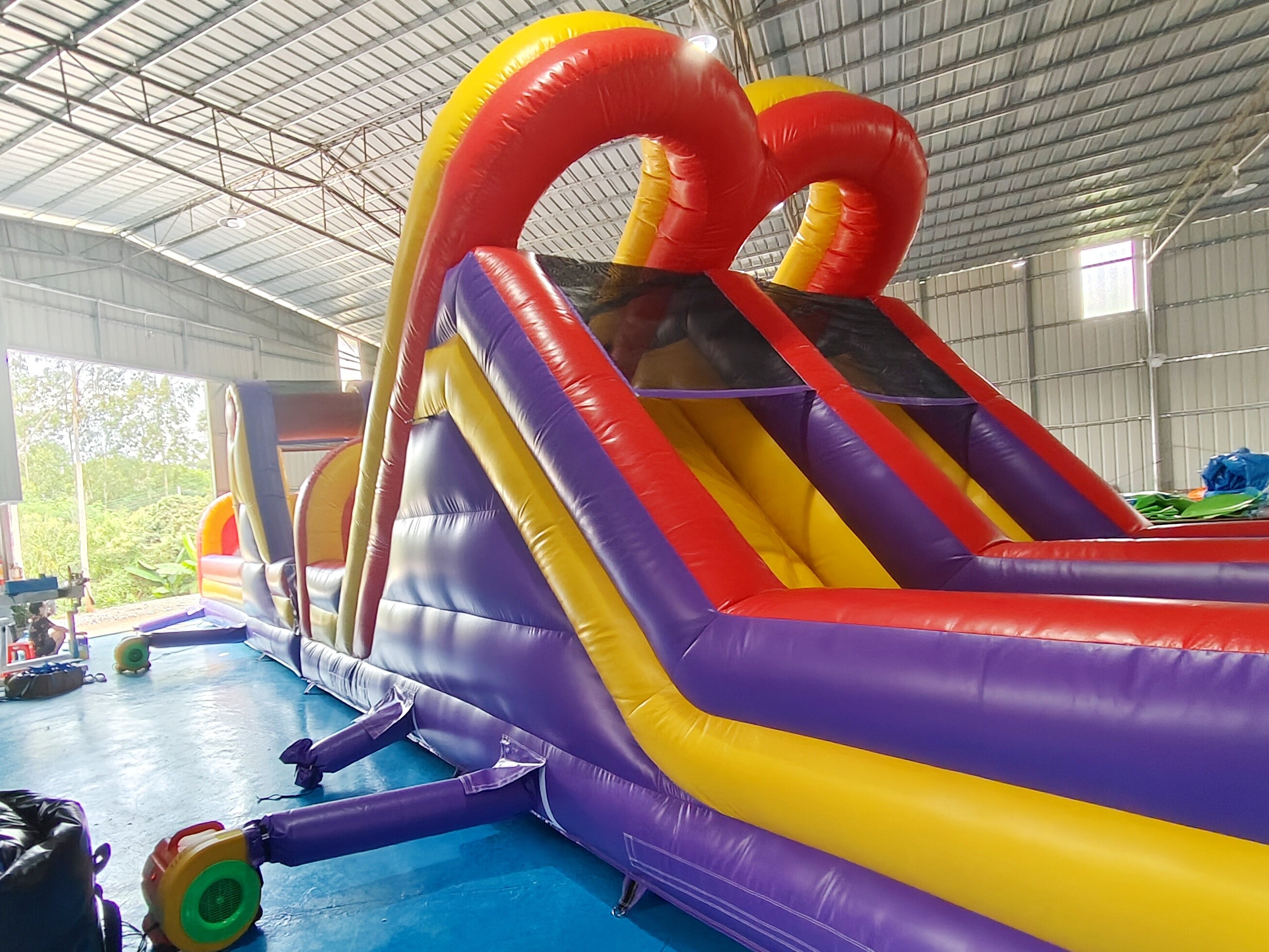 Pvc Tarpaulin Inflatable Obstacle Courses Outdoor Backyard Fun Run Sport For Toddler
