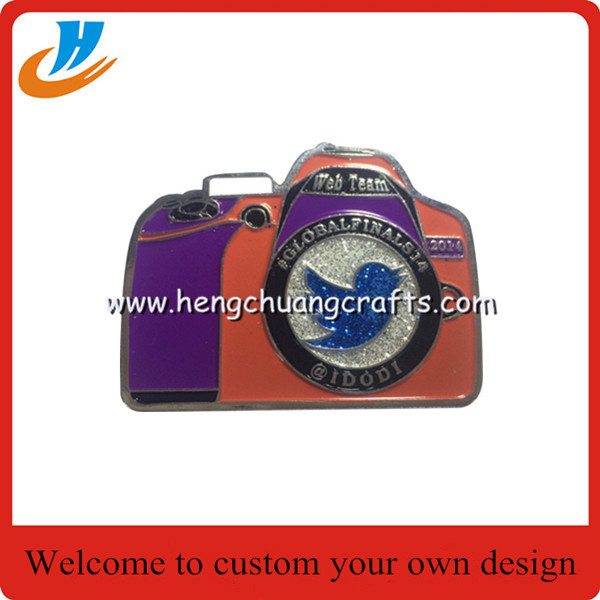 Custom phone shape badge,metal pin with hard enamel process high quality