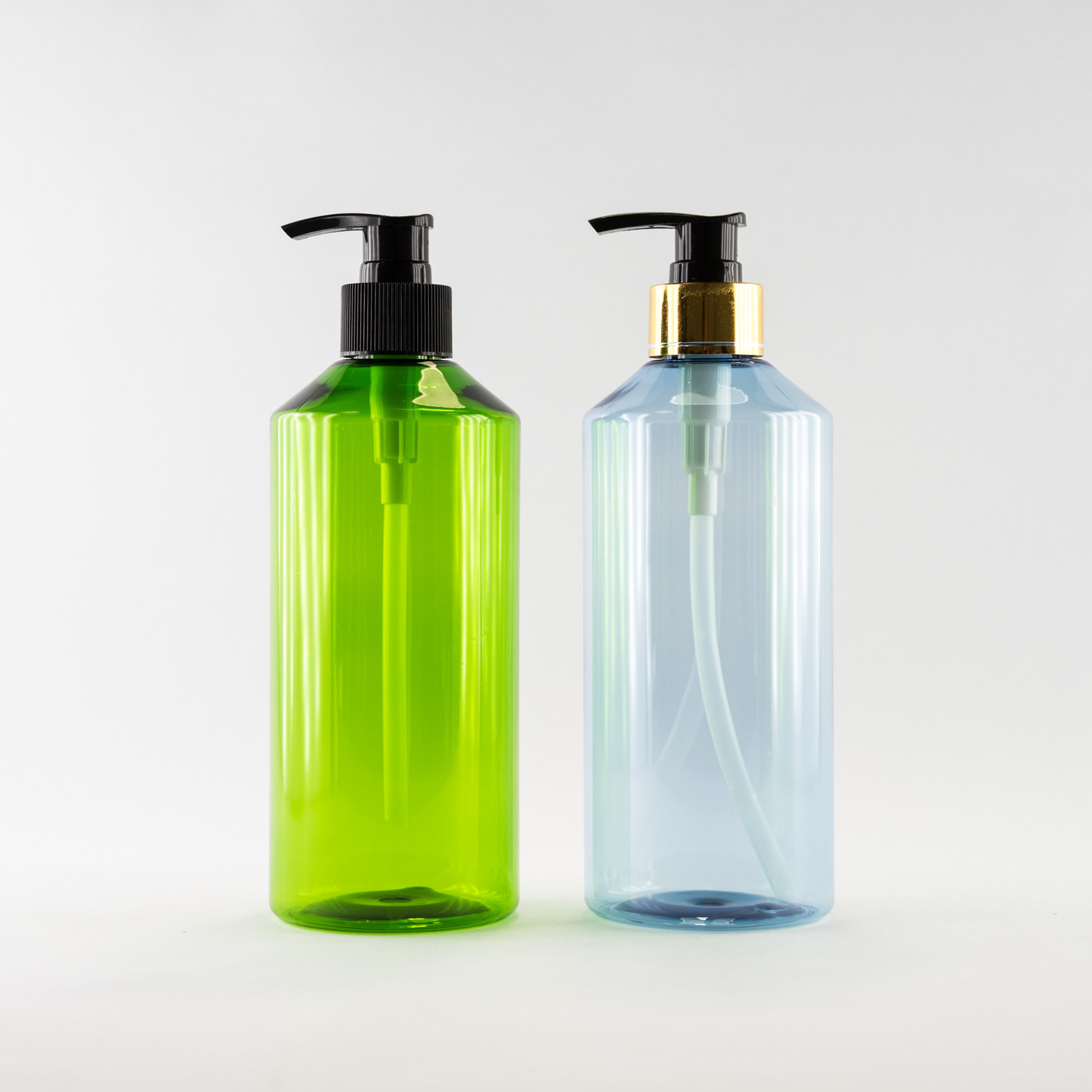 Green Color Transparent Plastic Cosmetic Bottles For Essental Oil Personal Care 500ml