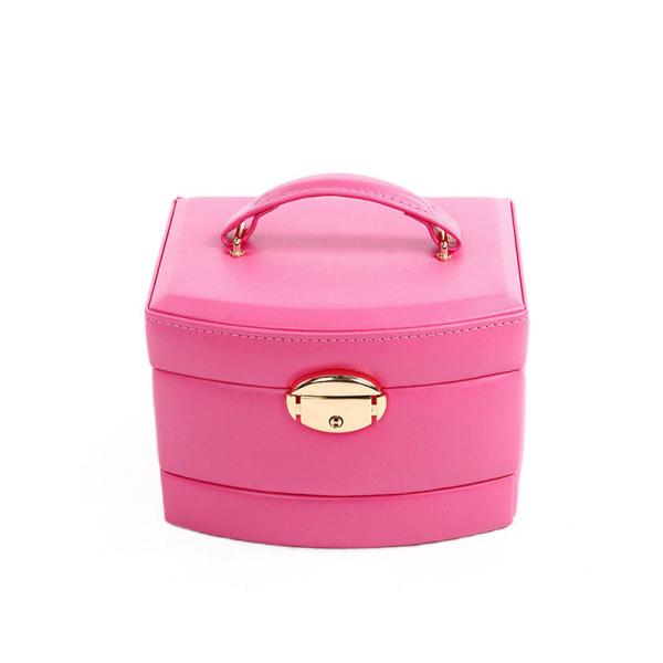 Free sample Lockable Leather Jewelry Case Organizer Box PU leather jewelry