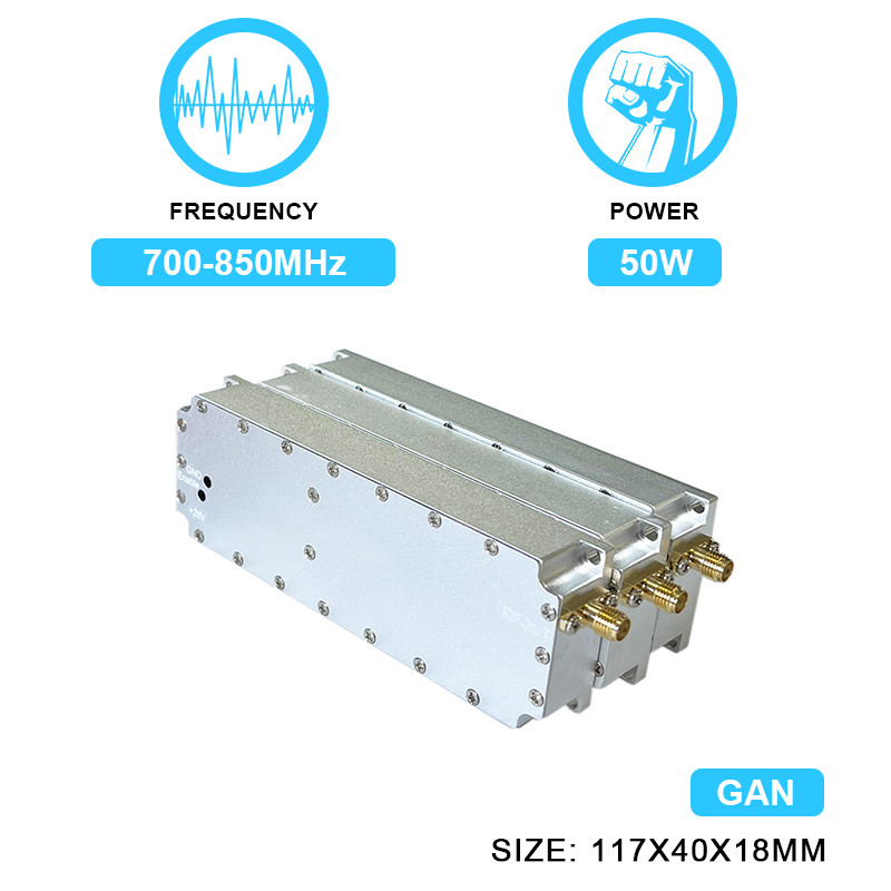 50W 700-850MHz Anti Drone Signal Jammer Module System GPS Blocker GaN Fpv Uav Shielding with GaN and Isolation Protector