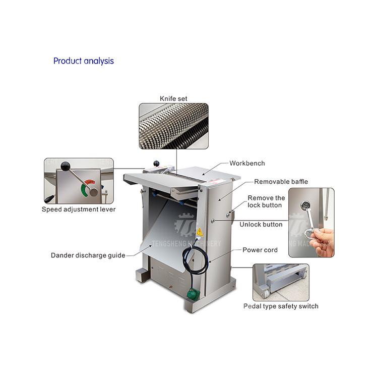 0.75KW Kitchen Meat Peeling Equipment Beef Skinning Machine