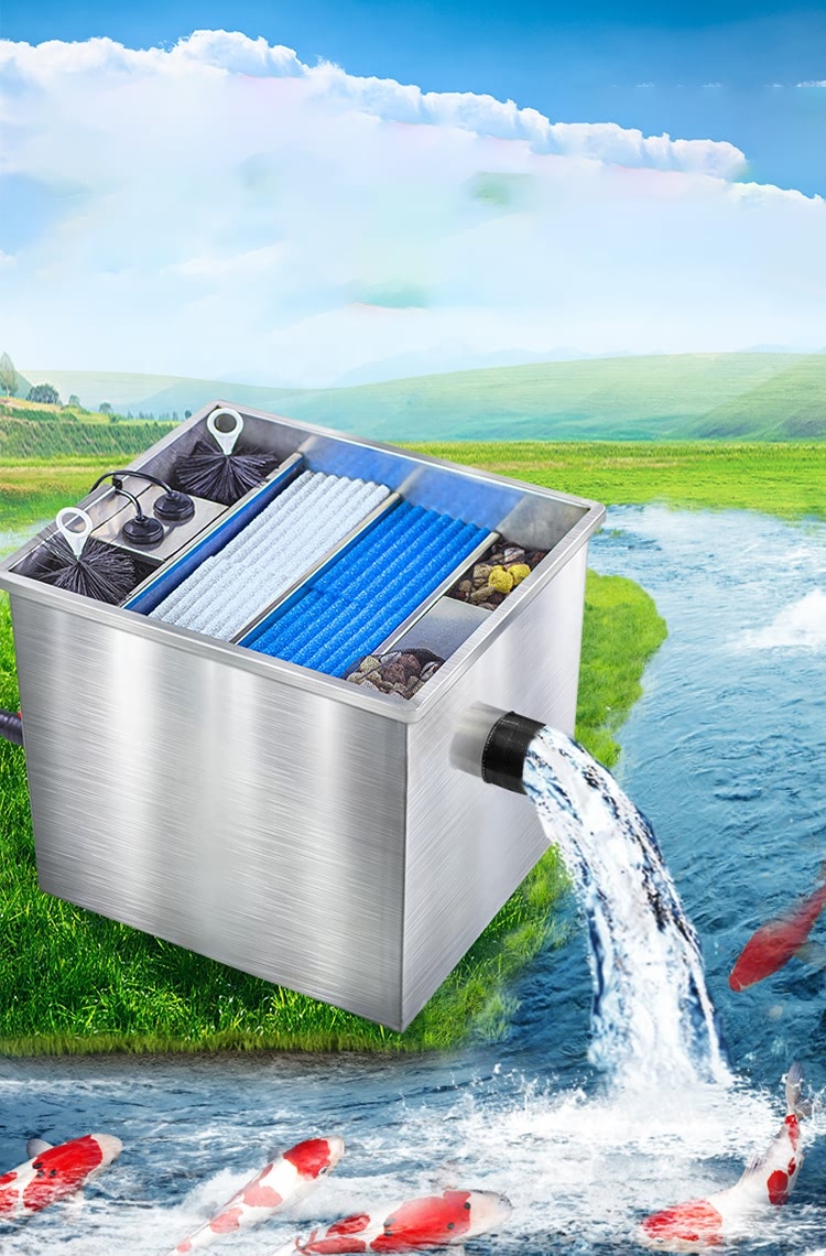Outdoor Stainless Steel Koi Pond Water Circulation System 2000LPH