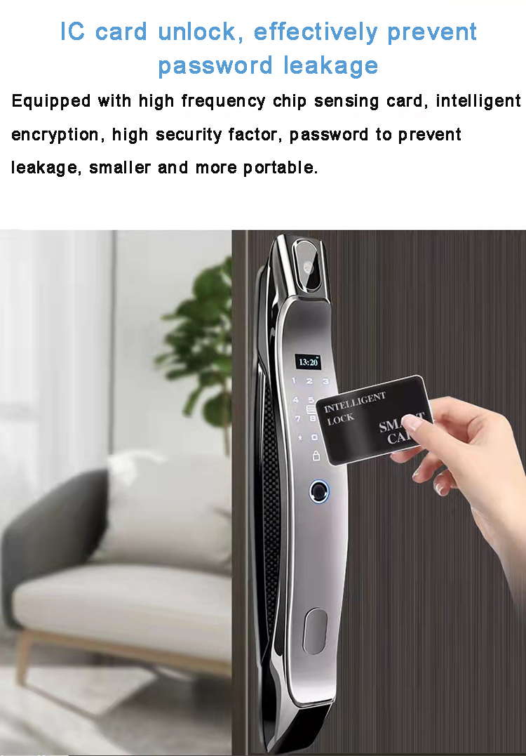3D Face Recognition Digital Door Lock Fingerprint Password Keyless Wifi Smart Camera Door Lock for Villa Aprtment