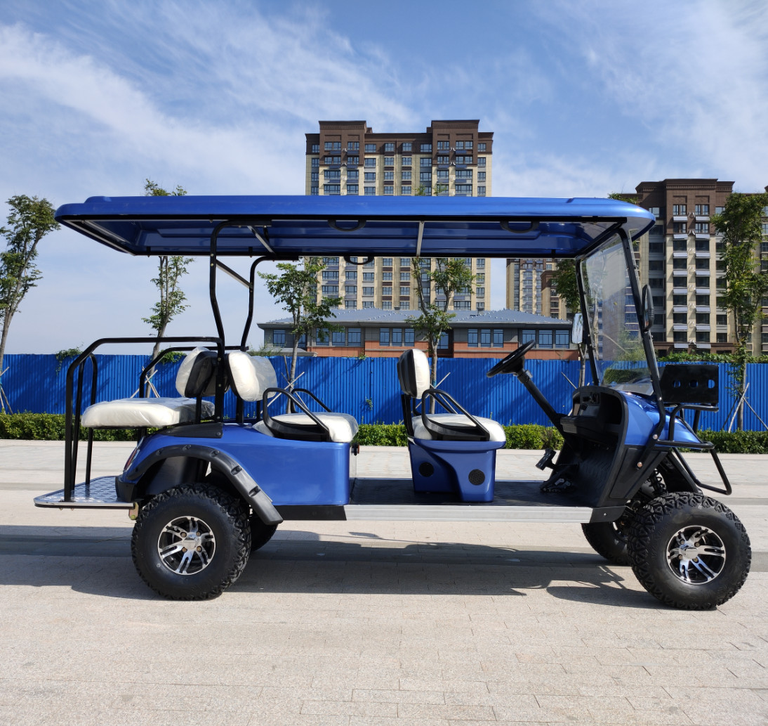 Import EV Basic 4+2 Seat 12 Inch Tire Golf Electric Cart On Board Charging Origin Type