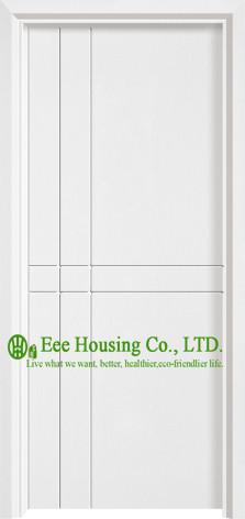 40mm Thickness White Color Timber Veneer Wood Door With Lever Handle, Door Wood