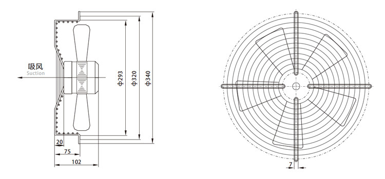 Round Silent Axial Flow Blower Fan 220V, Window Mounted Exhaust Fan