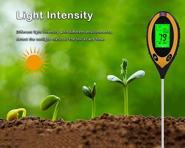 Plastics and Stainless Metal 4-in-1 Soil Fertility Tester for Garden Farm Greenhouse