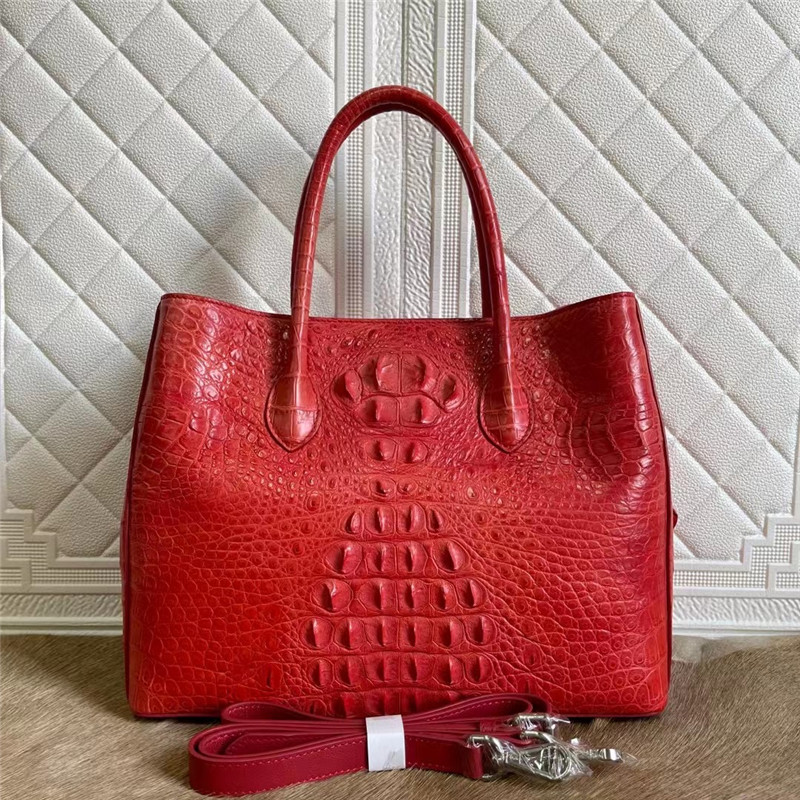 Exotic Crocodile Skin Women Totes Purse Authentic Alligator Leather Lady Large Shoulder Bag Female Working Handbag