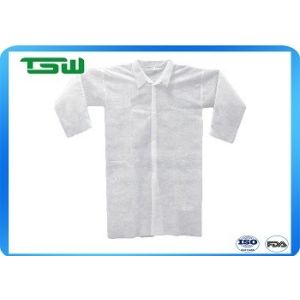 Snap Button Disposable Lab Coat With Elastic Cuff