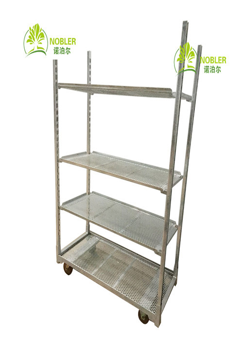 Metal Mesh Seedling Cart Danish Flower Cart With PP Wheel