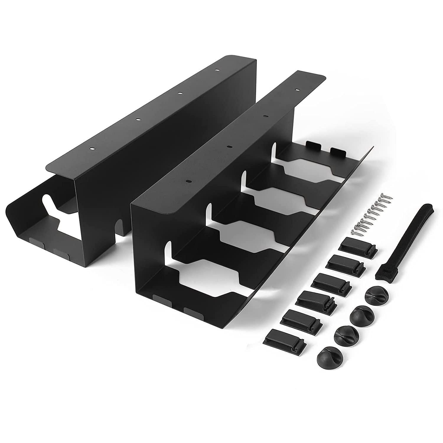 Desk Cable Basket Without Drilling Under Table Cord Holder for Neat Wire Organization