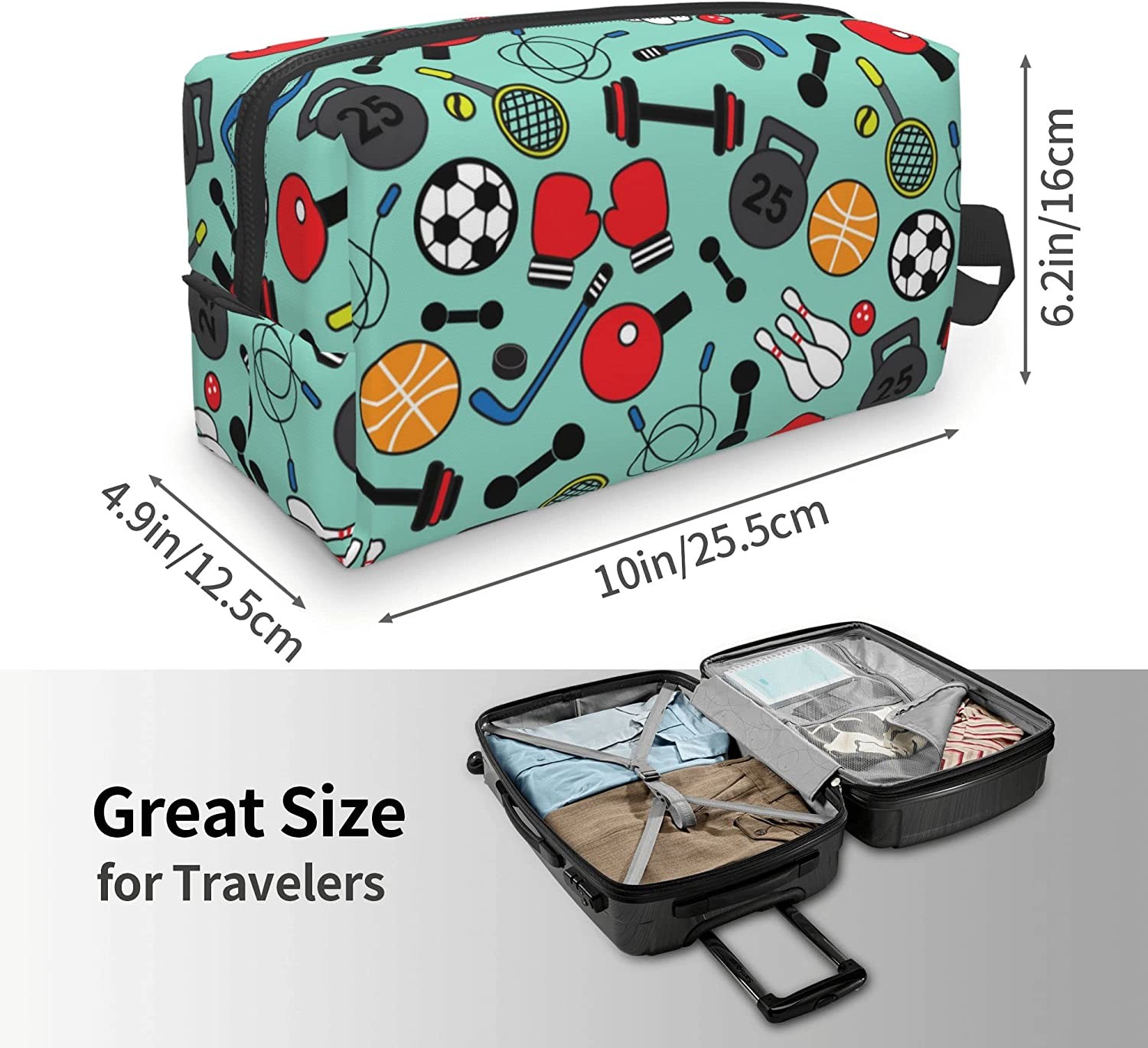 Soft Smooth Durable Cosmetic Bag Toiletry Makeup Organizer with Handle for Women Girls Men Boy