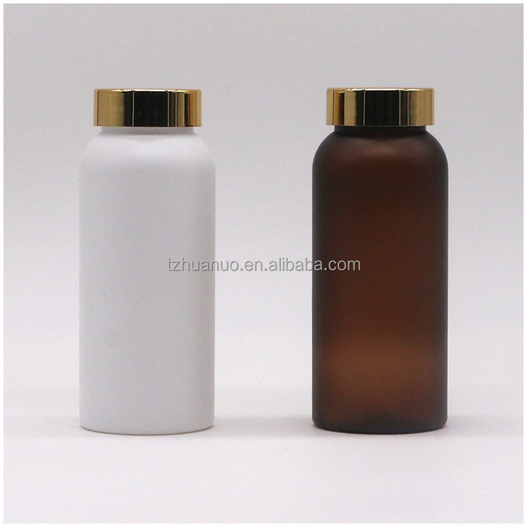 Sterile Frosted 250g Capacity PET Plastic Bottle for Eco-Friendly Supplement Storage
