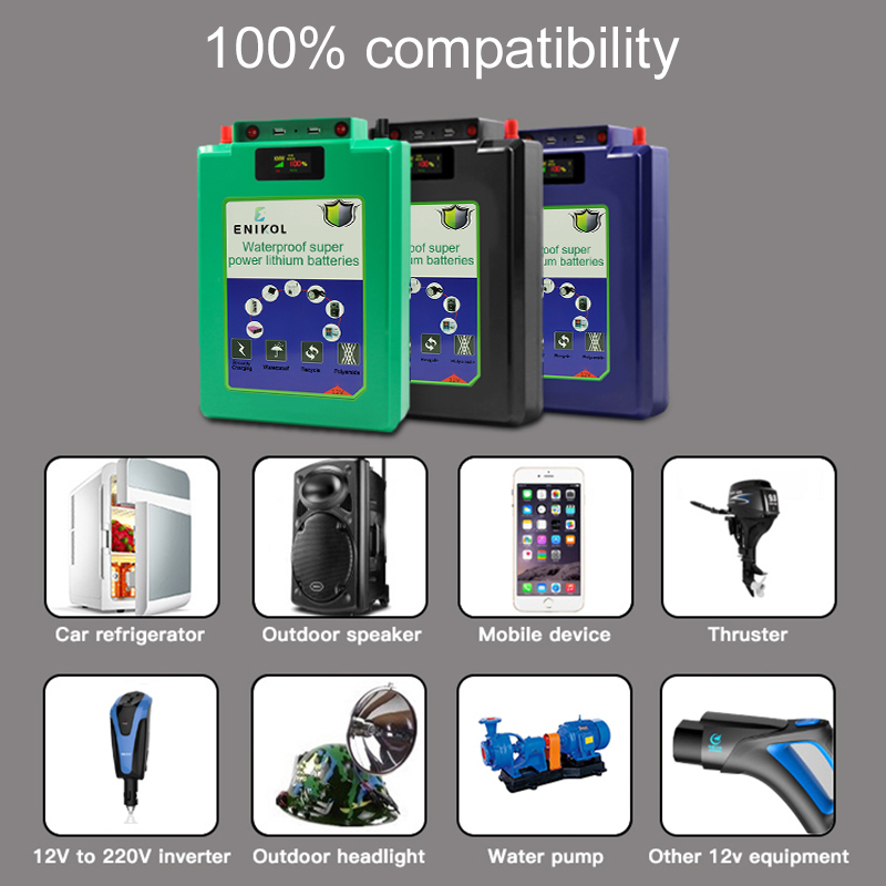 Lithium Ion 12V Deep Cycle Gel Battery 50ah 80ah Camping Storage Battery