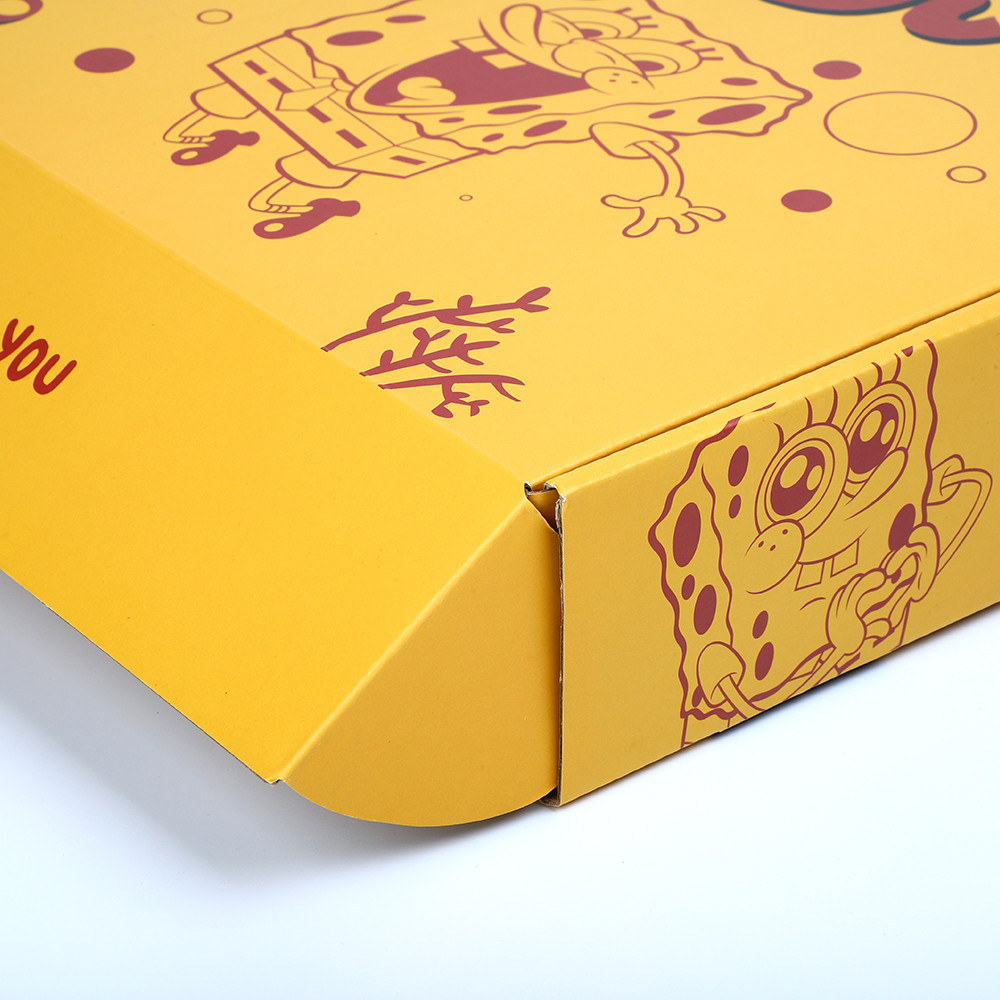 Cardboard Packaging Corrugated Mailer Boxes Yellow pizza Delivery Box