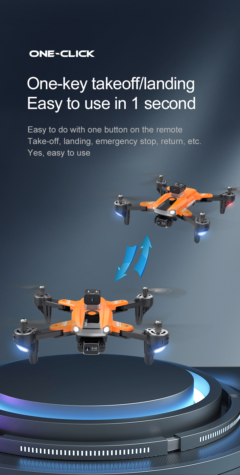 7.4V 2500mAh Battery Capacity Aerial Quadcopter Drone with Dual Camera and Obstacle Avoidance