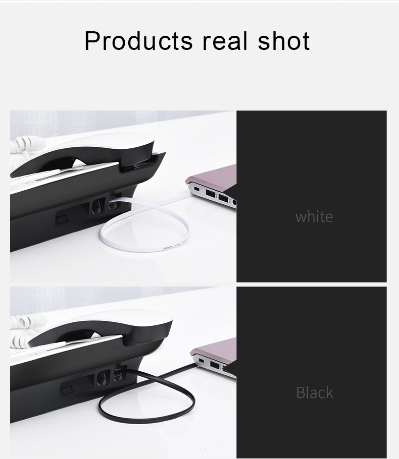 Custom RJ9 RJ11 RJ12 Black White Spiral Flat Telephone Coil Accessories Extension Cable
