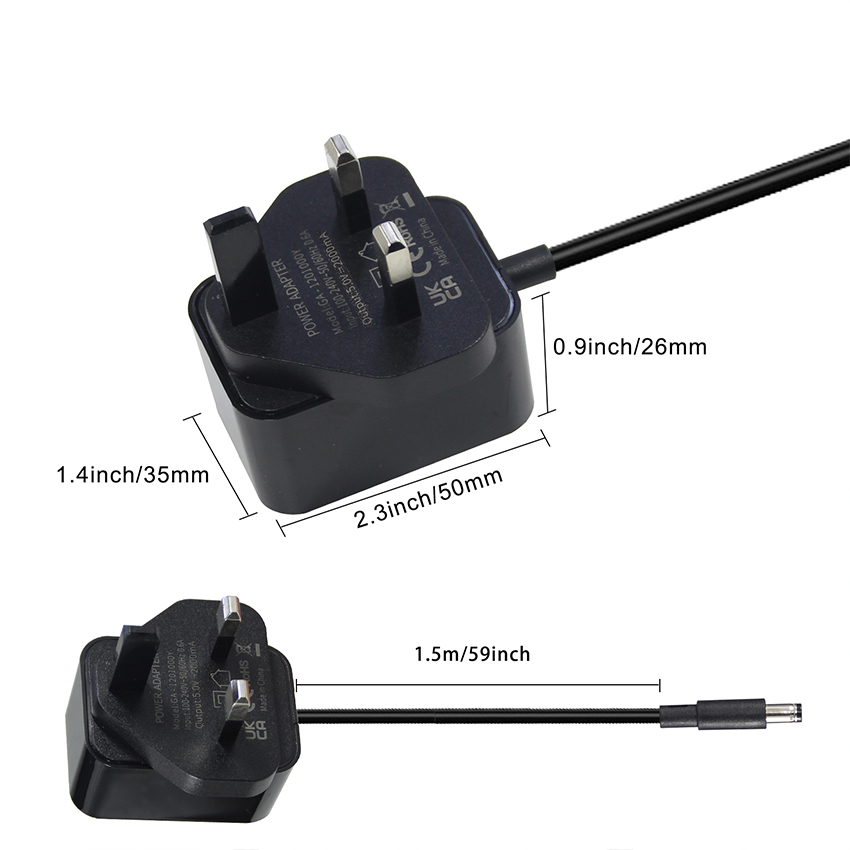 uk 5V 2A LED Strip Light Power Adapter Protective Function Short Circuit Protection