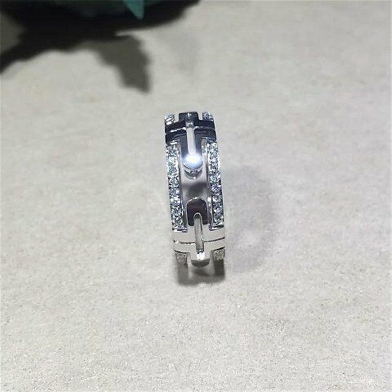 Luxury jewe factory parentesi series ring 18k white gold yellow gold rose gold diamond ring