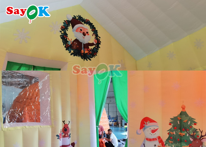 Outdoor Inflatable Holiday Decorations Inflatable Christmas House 4.6x4.6x5mH