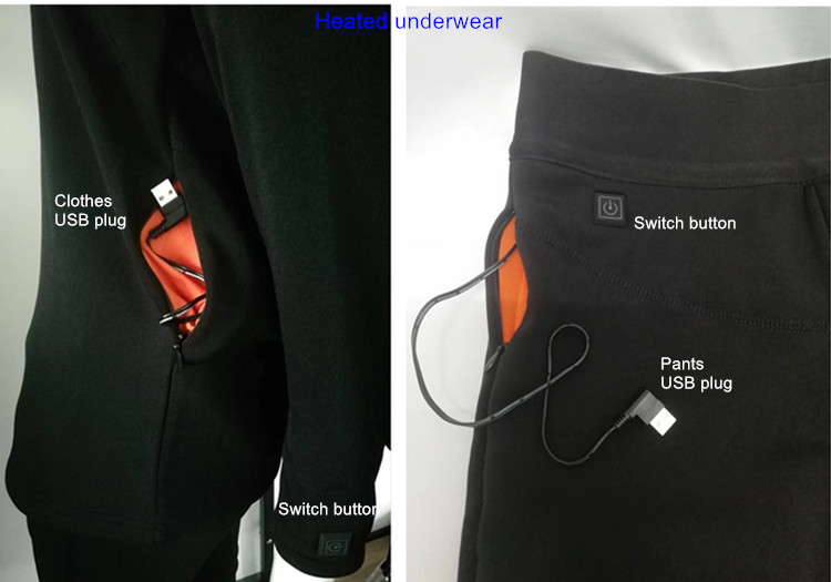 Breathable Thermal Underwear Pants Carbon fiber Heating element