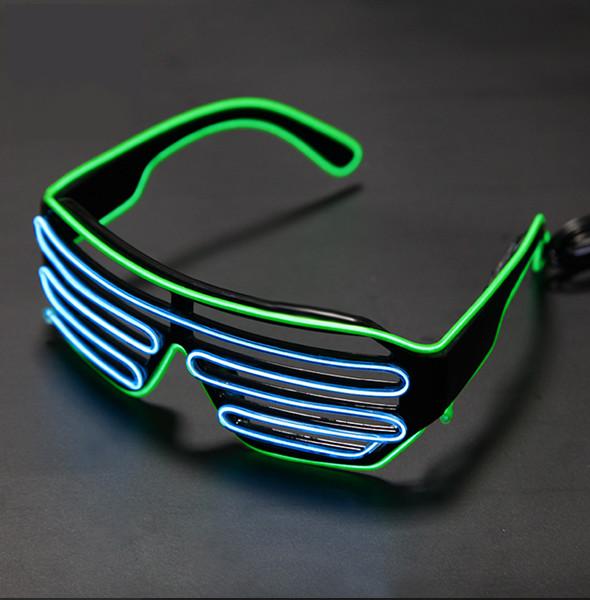 Quality Light Up Flashing Shutter Glasses El Wire Luminous For DJ Party for sale
