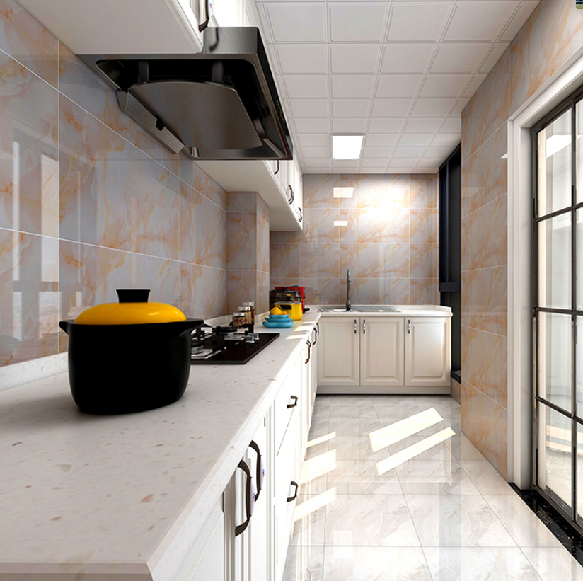 Vitrified Tiles 300x600mm Orange Jade Stone Glossy Wall Tiles for Bedroom and Bathroom