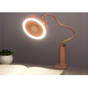 led table lamp with mini clip fan / usb portable rechargeable fan with lamp